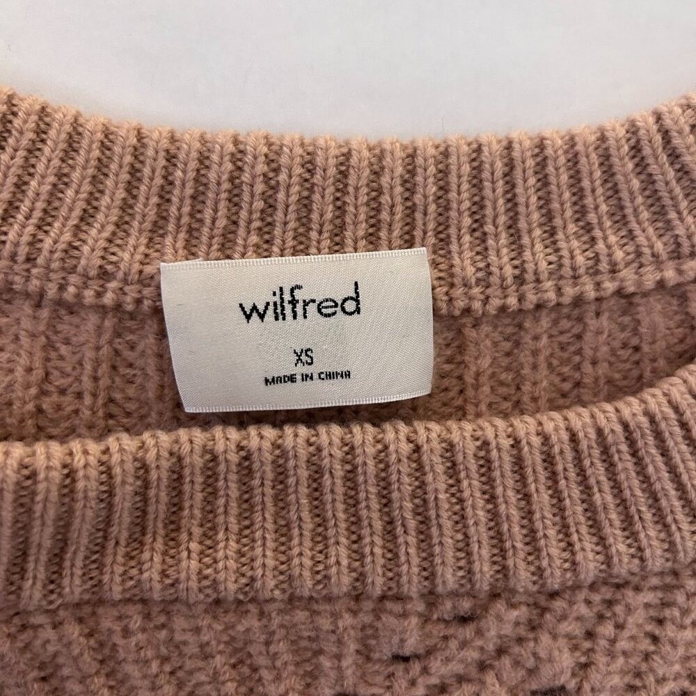 Wilfred Aritzia Merino Wool Pointelle Knit Sweater Mauve Pink XS - Picture 4 of 9